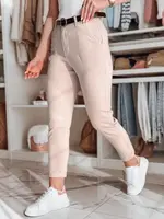 Dámské slim fit kalhoty s páskem TAIRONIK růžové