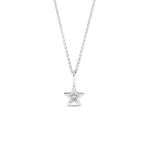 Přívěsek hvězdička s diamantem v bílém zlatě KLENOTA