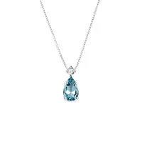 Přívěsek z bílého zlata s topazem KLENOTA