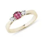 Zlatý prsteň s turmalínom a briliantmi KLENOTA