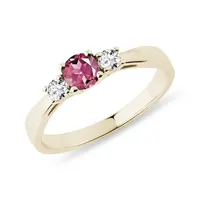 Zlatý prsteň s turmalínom a briliantmi KLENOTA