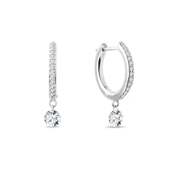 Náušnice z bieleho zlata s lab grown diamantom KLENOTA