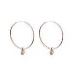 Náušnice kruhy z ružového zlata s bezel diamantmi KLENOTA