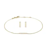 Súprava náramku a náušníc zo žltého 14k zlata KLENOTA