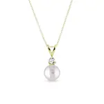 Zlatý prívesok sa sladkovodnou perlou a diamantom KLENOTA