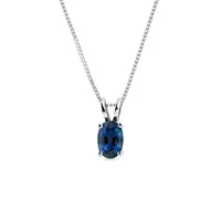 Náhrdelník z bieleho zlata so zafírom KLENOTA