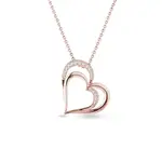 Srdce s diamanty v růžovém zlatě KLENOTA