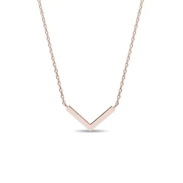 Náhrdelník s minimalistickým přívěskem z růžového zlata KLENOTA
