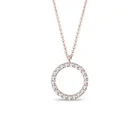 Kruhový přívěsek z růžového zlata s diamanty KLENOTA