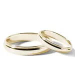 Minimalistický set zlatých snubních prstenů s jemným zdobením KLENOTA