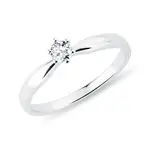 Zásnubní prsten s briliantem v bílém 14k zlatě KLENOTA