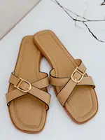Klapki damskie khaki Dstreet