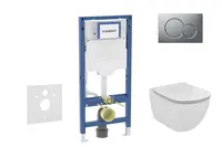 Geberit Duofix - Set predstenovej inštalácie, klozetu Tesi a dosky, tlačidlo Sigma01, matný chróm SANI11CD2118