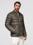 Ombre Classic quilted men's jacket with stand-up collar - olive
