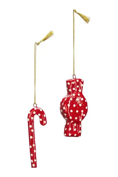 Sada vánočních přívěsků Madam Stoltz 9 cm 2-pack