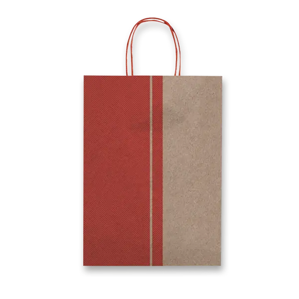 Dárková taška Sadoch Kraft Red Stripe - 160 x 80 x 210 mm