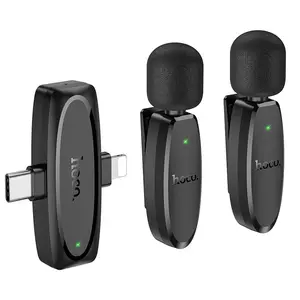 Hoco 2x Bezdrátový mikrofon L15 Lightning / Type C, černý