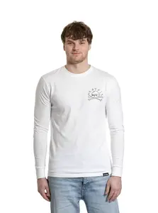 Meatfly pánské tričko s dlouhým rukávem Judgement 30 White | Bílá | Velikost M | 100% bavlna