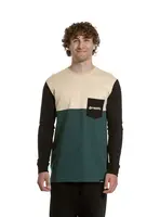 Meatfly pánské tričko s dlouhým rukávem Harvey Sand / Botanical | Písková | Velikost S | 100% bavlna