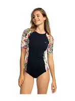 Roxy dámské tričko SS Lycra Printed Anthracite Palm Song S | Černá | Velikost XS