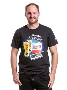 Meatfly pánské tričko Big Shock 8Bit Black | Černá | Velikost L | 100% bavlna