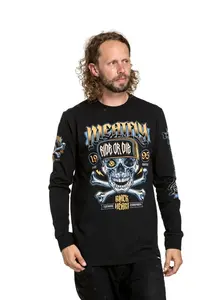 Meatfly pánské tričko s dlouhým rukávem Crossbones Black | Černá | Velikost XXL | 100% bavlna