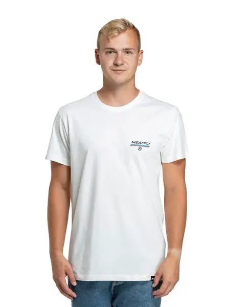 Meatfly pánské tričko Racing Spirit White | Bílá | Velikost XXXL | 100% bavlna