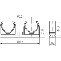 Příchytka D 2 x 25, 5000 ks, 50 ks