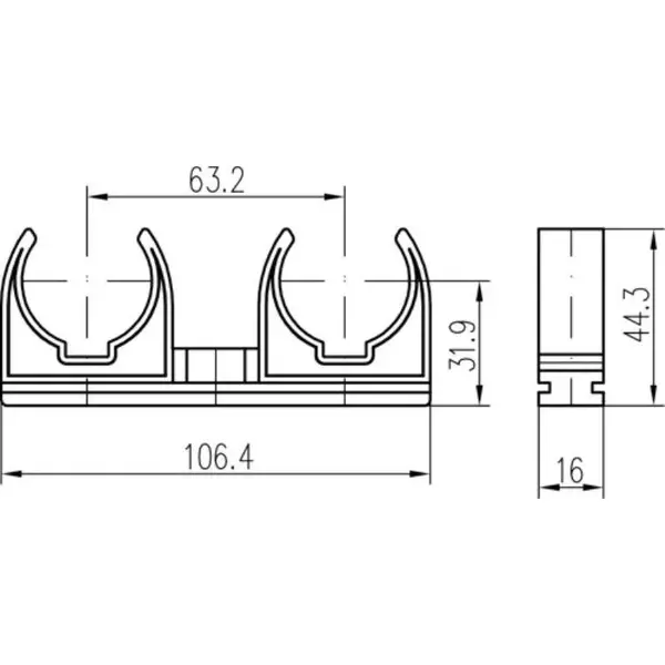 Příchytka D 2 x 25, 5000 ks, 50 ks