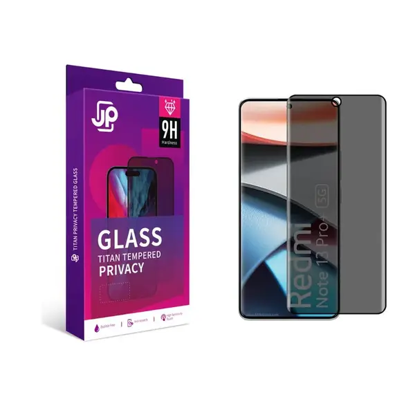 JP Titan Privacy extra odolné tvrzené sklo, Xiaomi Redmi Note 14 Pro Plus 5G, černé