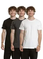 Meatfly balení pánských triček Basic Multipack Black/Charcoal Heather/White | Černá | Velikost S