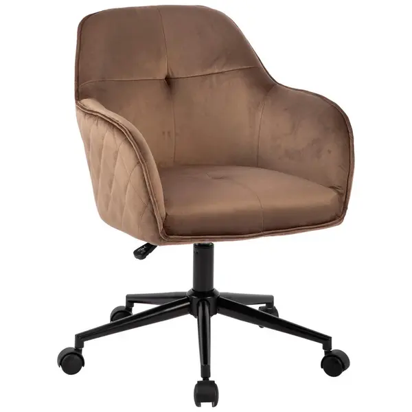 MID.YOU OTOČNÁ ŽIDLE, samet, hnědá, černá