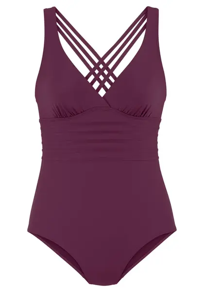 LASCANA Jednodielne plavky  bordová