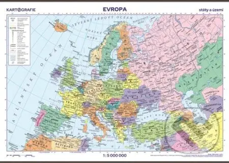 Evropa státy a území, školní nástěnná (1 : 5 000 000)
