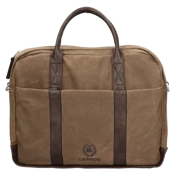 Pánská taška na notebook Lerros Columbus - hnědo-zelená