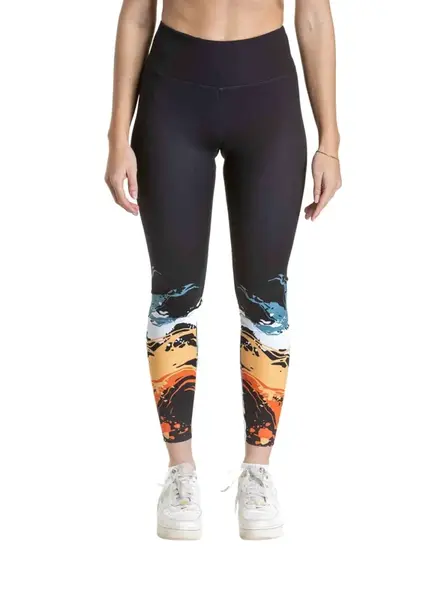 Meatfly dámské legíny Arabel Abstract | Černá | Velikost S