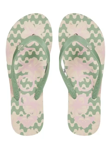 Roxy dámské žabky Tahiti VII Green / Pink | Zelená | Velikost 8,5 US
