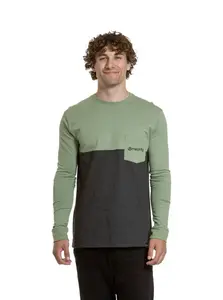 Meatfly pánské tričko s dlouhým rukávem Harvey Basil / Charcoal Heather | Černá | Velikost S