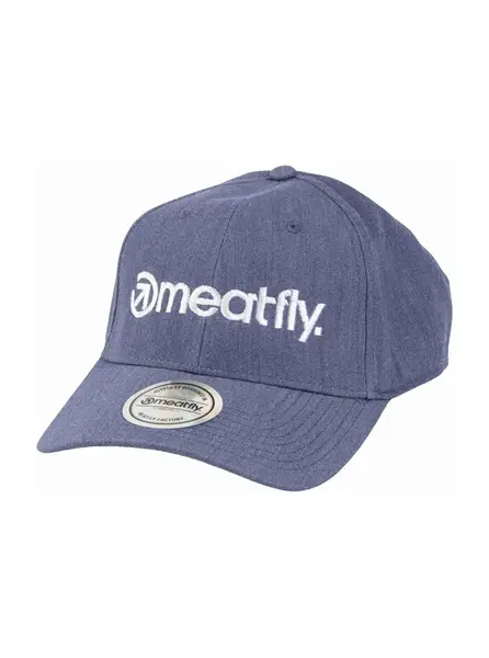 Meatfly kšiltovka Gaten Flexfit Blue / White Logo | Bílá | Velikost One Size