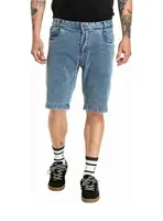 Meatfly pánské kraťasy Just 2.0 Denim Dirty Washed | Modrá | Velikost 38