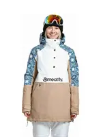 Meatfly dámská SNB & SKI bunda Aiko Mosaic / Latte | Bílá | Velikost XL