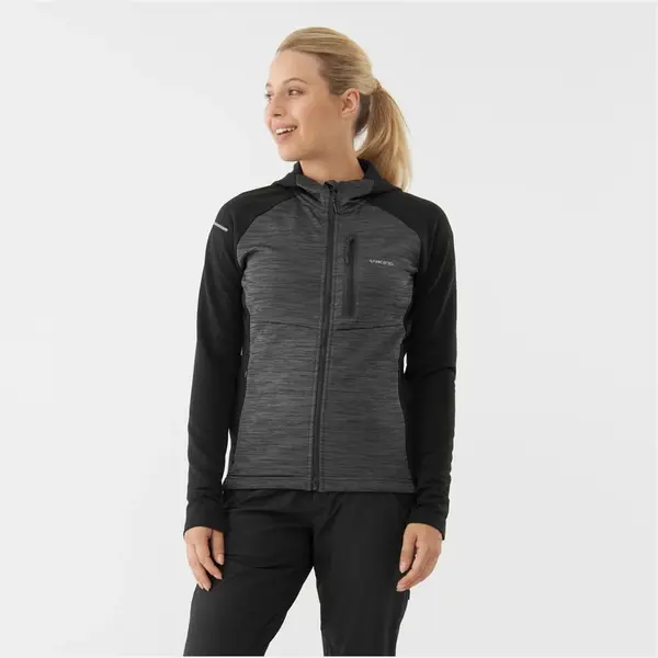 Dámská funkční mikina viking delmore černá/šedá  xl