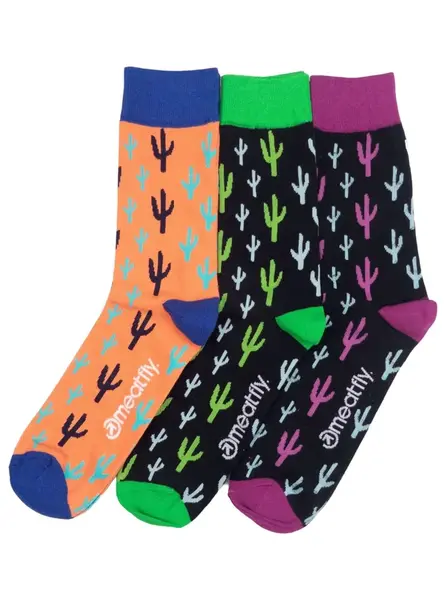 Meatfly ponožky Lexy Triple Pack Cactus | Mnohobarevná | Velikost L/XL