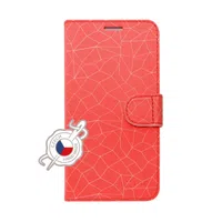 FIXED FIT flipové pouzdro pro Apple iPhone XS, motiv Red Mesh