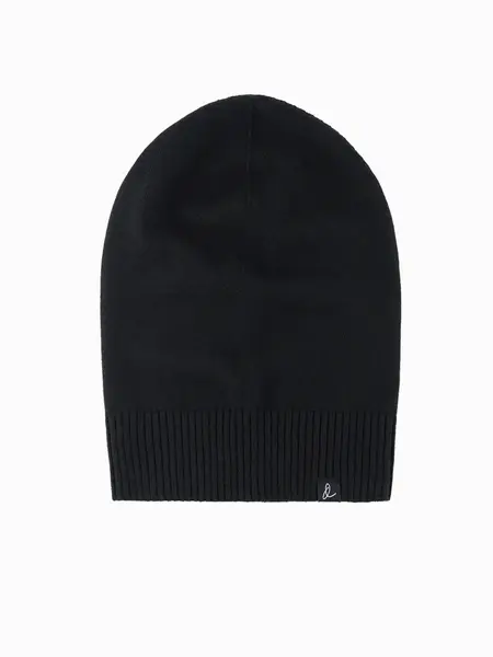 Ombre Men's winter cotton knit beanie hat - black