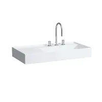Laufen Kartell - Umývadlo, 90x46 cm, s 3 otvormi na batériu, SaphirKeramik, s LCC, biela H8103394001581