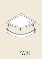 RONAL Marblemate - Hliníkový přední panel pro čtvrtkruhovou vaničku, šířka 1000 x 1000 mm, rádius 550 mm - vanička černá matná PWIR5510006