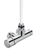 Zehnder Příslušenství - Rohová armatura 1-bodová SET M, 1/2, s regulační hlavicí vlevo, přívod vpravo, rozteč 50 mm, chrom 839028