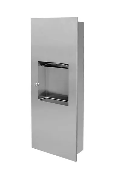 Sanela Doplnky z nehrdzavejúcej ocele - Nerezový zásobník na papierové uteráky s odpadkovým košom, antivandal SLZN 21Z