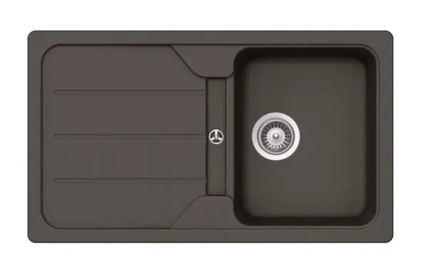 SCHOCK Formhaus - Granitový dřez, 86x50 cm, s ovládáním odtoku, Asphalt FOMD100UGAS